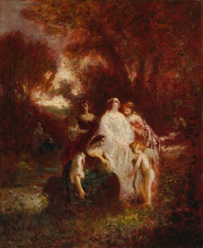 林中人物》，约 1857-1862 年（布面油画） 作者 阿道夫·约瑟夫·托马斯·蒙蒂切利