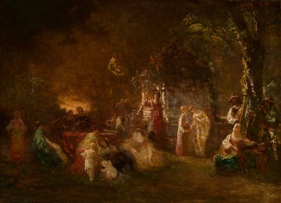 Fête Champêtre，c.1844-86（布面油画） 作者 Adolphe Joseph Thomas Monticelli