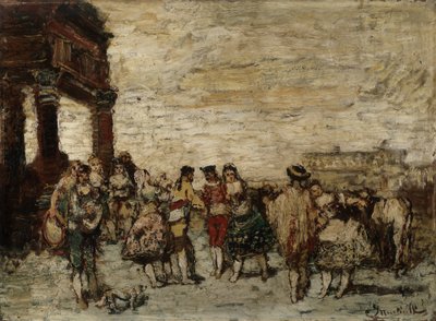 西班牙聚会 阿道夫-蒙蒂切利（1824-1886 年）的绘画作品 尺寸 36.5x48 厘米 格罗贝特-拉巴迪博物馆 作者 阿道夫·约瑟夫·托马斯·蒙蒂切利