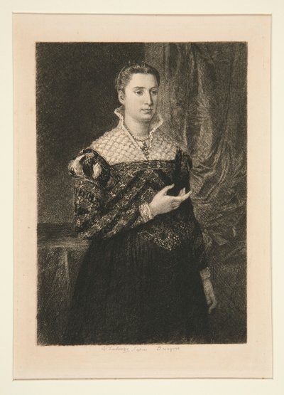 一位女士的肖像 作者 Adolphe Lalauze