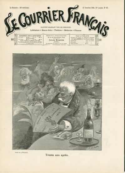 法国法院报》第43期封面，讽刺性的N & B 作者 Adolphe Leon Willette