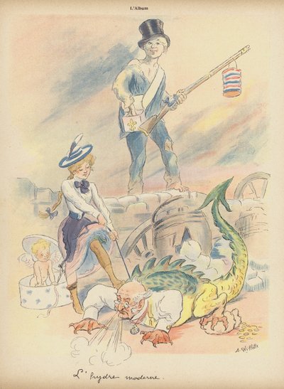 现代九头蛇（彩色石版画） 作者 阿道夫·莱昂·威莱特