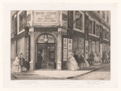 Cadart 和 Luquet 商店的景观，商店橱窗前有女士们先生们 Siège de la Society des Aqua-fortistes（物体上的标题） Eaux-Fortes Modernes: Originales et Inédites（系列名称） 作者 阿道夫·武术·波蒙特