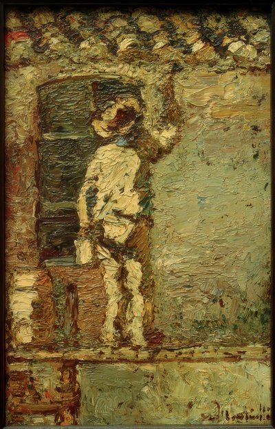 A. Monticelli，房屋墙壁上的画家 作者 阿道夫·约瑟夫·托马斯·蒙蒂切利