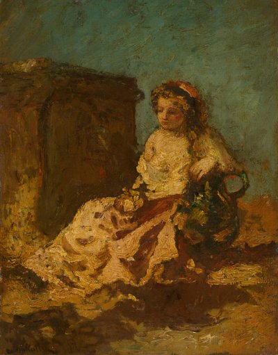 冥想坐着的女人，约1878年79。 作者 阿道夫·蒙蒂切利
