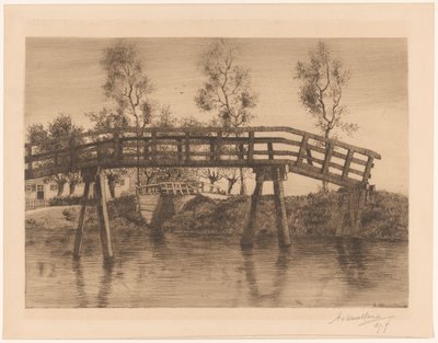 桥 桥梁（II）（物体上的标题） 作者 Adolphe PH J. van Weezel Errens（艺术家签名）