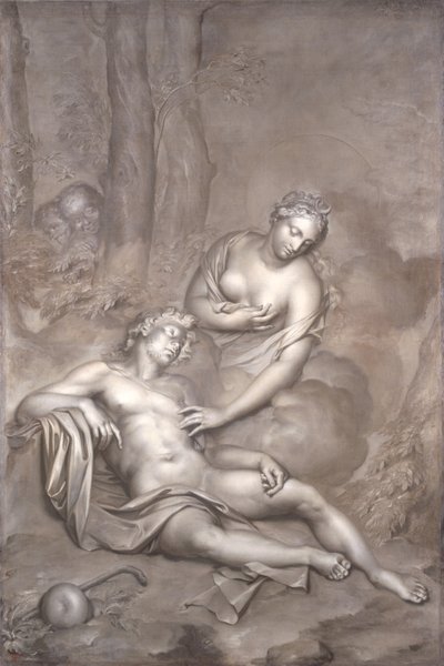 Luna（戴安娜）参观了沉睡的Endymion，1696年 作者 阿德里安·范德沃夫