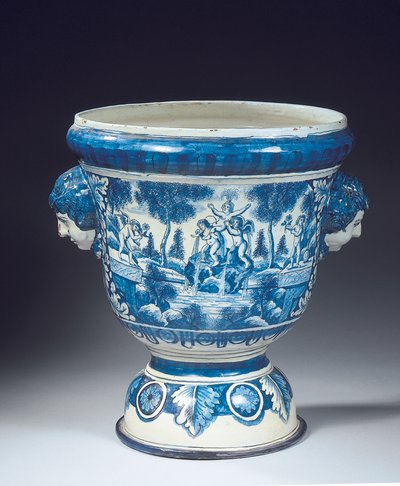 巴洛克风格的大型代尔夫特蓝白神话花园garden，约1700年（陶瓷） 作者 阿德里安（fl.1868 d.1701）（attr.to）考克斯（Kocks）