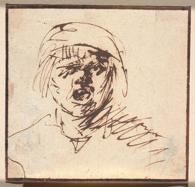 尖叫孩子的头 作者 Adriaen Brouwer