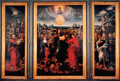 Tryptic of Saint Pancrace - Painting on wood by Adriaen Isenbrant (Adrien Ysenbrant, Ysenbrandt, Hysebrant) (1490-1551) Debut of the 16th century Dim 185x270 cm Genes, chiesa di san Pancrazio 作者 Adriaen Isenbrandt或Isenbrant