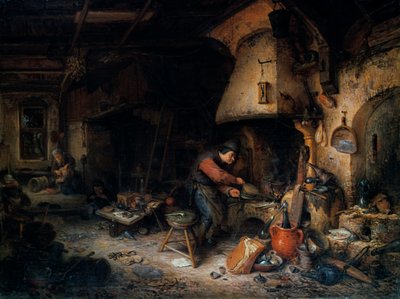 1661年的炼金术士。 作者 阿德里亚恩·扬斯（Adriaen Jansz）。范·奥斯塔德
