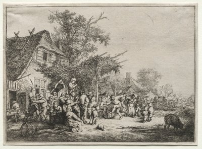 格子下的节日。 作者 阿德里亚恩·扬斯（Adriaen Jansz）。范·奥斯塔德