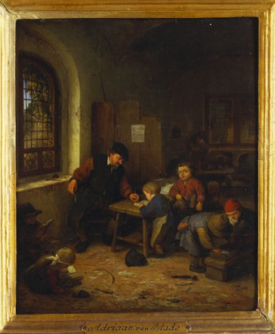 一间教室的内部，1666年 作者 阿德里亚恩·扬斯（Adriaen Jansz）。范·奥斯塔德