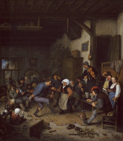 1674年，一家旅馆里的风俗人 作者 阿德里亚恩·扬斯（Adriaen Jansz）。范·奥斯塔德