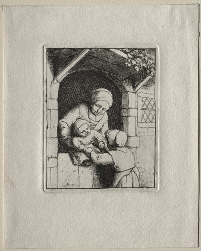 母亲和两个孩子。 作者 阿德里亚恩·扬斯（Adriaen Jansz）。范·奥斯塔德