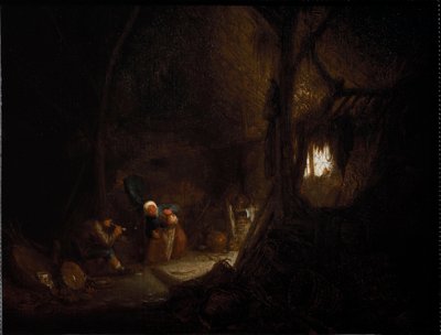 谷仓里的农民家庭（布面油画 作者 阿德里亚恩·扬斯（Adriaen Jansz）。范·奥斯塔德