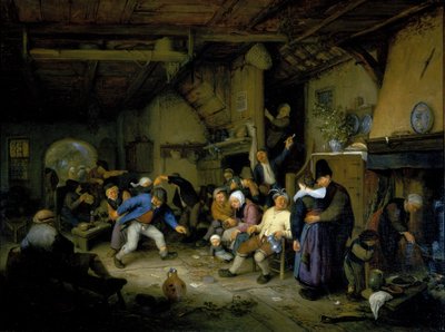 农民在酒馆里跳舞 作者 阿德里亚恩·扬斯（Adriaen Jansz）。范·奥斯塔德