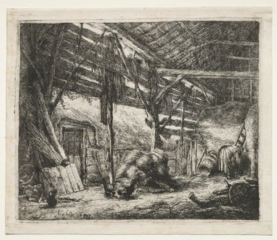 谷仓，1647年。 作者 阿德里亚恩·扬斯（Adriaen Jansz）。范·奥斯塔德