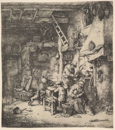 家庭，1647年。 作者 阿德里亚恩·扬斯（Adriaen Jansz）。范·奥斯塔德