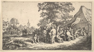 大树下的凯梅斯（Kermess Under the Great Tree），1610-185年。 作者 阿德里亚恩·扬斯（Adriaen Jansz）。范·奥斯塔德