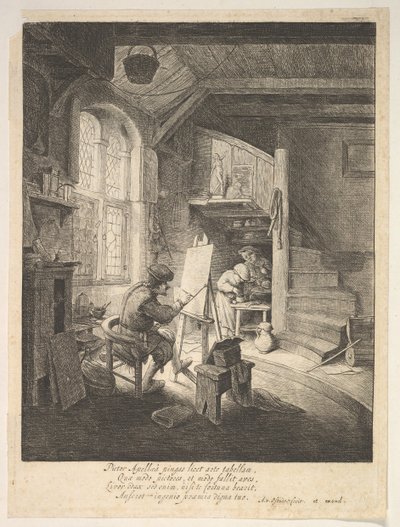 画家，十七世纪。 作者 Adriaen Jansz. van Ostade