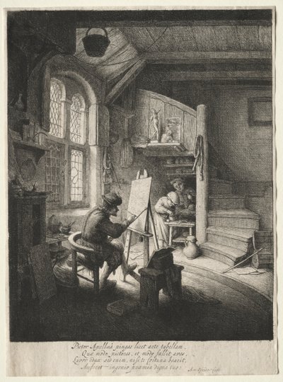 画家工作室。 作者 Adriaen Jansz. van Ostade