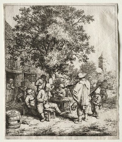 提琴手和风度翩翩的男孩。 作者 阿德里亚恩·扬斯（Adriaen Jansz）。范·奥斯塔德