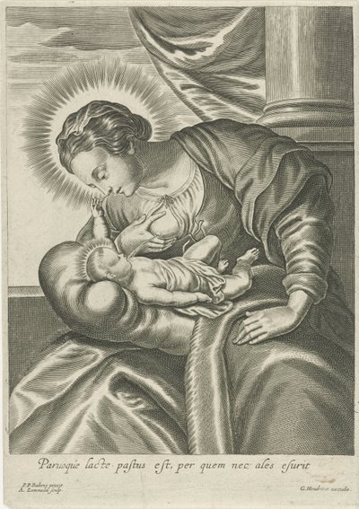 马利亚喂养圣婴 作者 Adriaen Lommelin（归属于工作室）