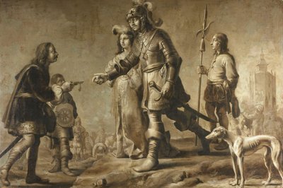 Boudewijn van Heusden (?-870) and his Wife Sophia Receiving Homage from the Legate of King Edmund, c. 1626 作者 Adriaen Pietersz van de Venne (男)