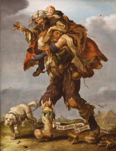 贫穷的寓言，1630年代 作者 阿德里亚恩·彼得森·范德文纳