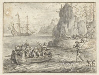 青瓷乞求海盗带走他和被绑架的妻子加拉蒂亚 作者 Adriaen Pietersz van de Venne