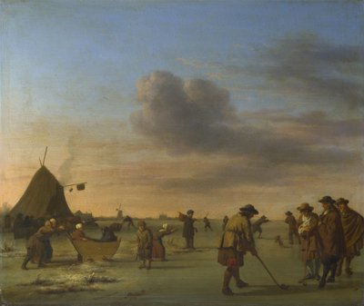 哈勒姆附近冰上的高尔夫爱好者，1668年 作者 阿德里安·维尔德·范德
