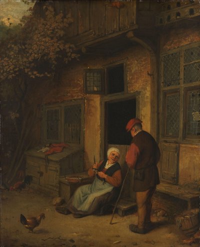 一位妇女在自家门前开膛破肚 作者 Adriaen van Ostade（复制后）