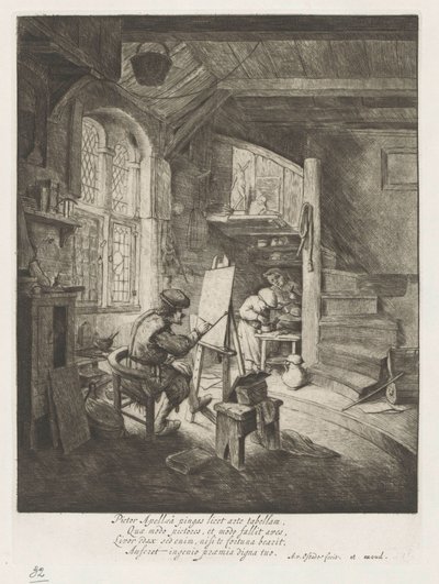 画家在工作室 作者 Adriaen van Ostade