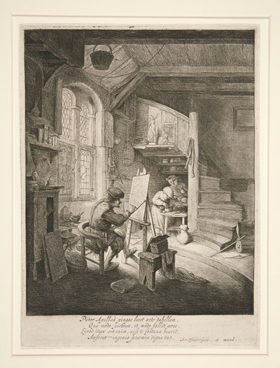 画室中的画家 作者 Adriaen van Ostade