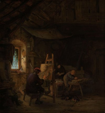 画家工作室 作者 Adriaen van Ostade