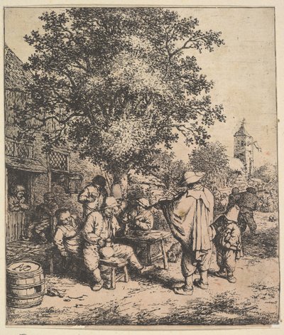 小提琴家和小风琴师，1610-85。 作者 阿德里安·范·奥斯塔德
