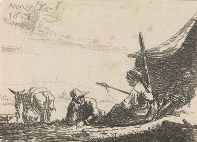 一个帐篷的数字，1653年 作者 阿德里亚恩·范·德·韦尔德