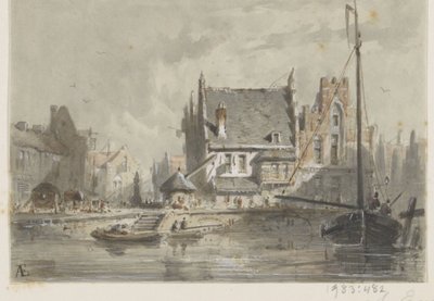 布鲁日风光 作者 Adrianus Eversen（艺术家签名）