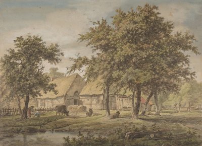 有农舍的风景，1757-1837。 作者 阿德里亚努斯·德·维瑟