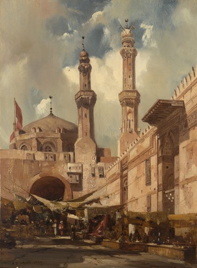 开罗巴扎，1839年。 作者 阿德里安·道扎兹（Adrien Dauzats）