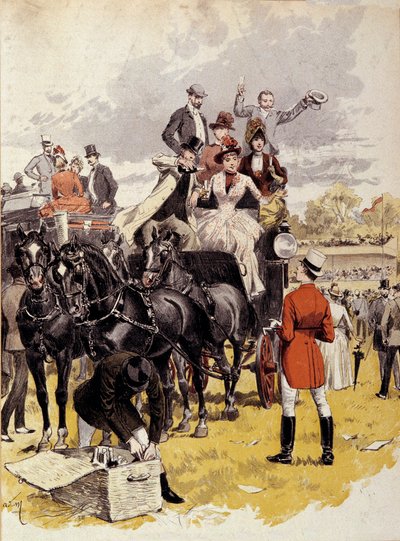 Course a Cross by Berny Adrien Marie (1848-1891) 19 世纪巴黎，装饰艺术绘画 作者 艾德里安·伊曼纽尔·玛丽
