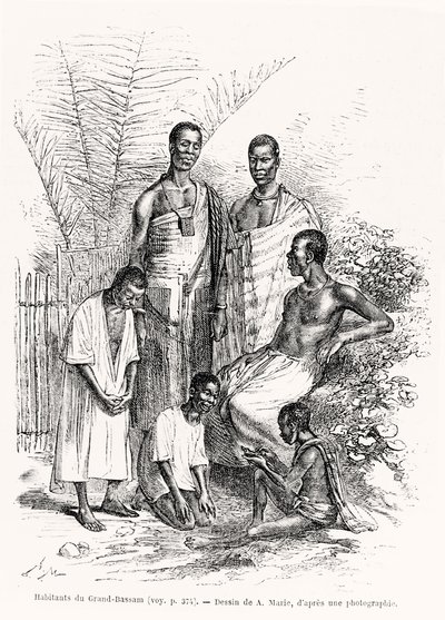 大巴萨姆的居民，来自世界各地的插图，1868年 作者 艾德里安·伊曼纽尔·玛丽