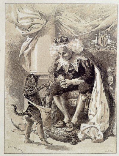 Le Chat Bottté - 载于Charles Perrault的 "Les Contes de Fées"，由Adrien Marie插图 作者 艾德里安·伊曼纽尔·玛丽
