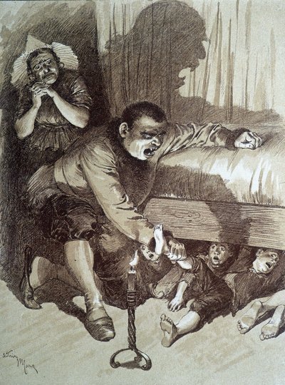 Pepetit Poucet--载于Charles Perrault的 "Les tales de fées"，由Adrien Marie插图 作者 艾德里安·伊曼纽尔·玛丽
