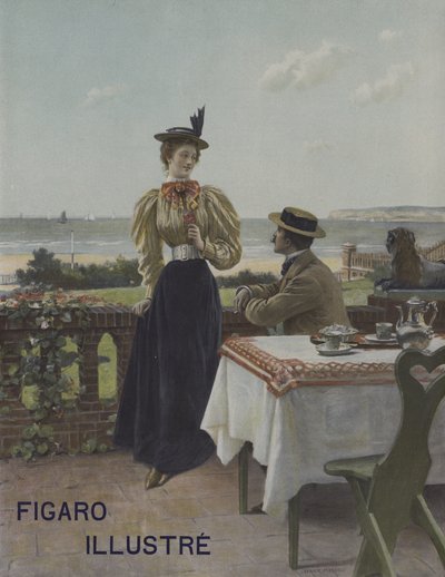 在Villers-sur-Mer。 1897年7月，着名的费加罗报道封面 作者 阿德里安·莫罗（Adrien Moreau）