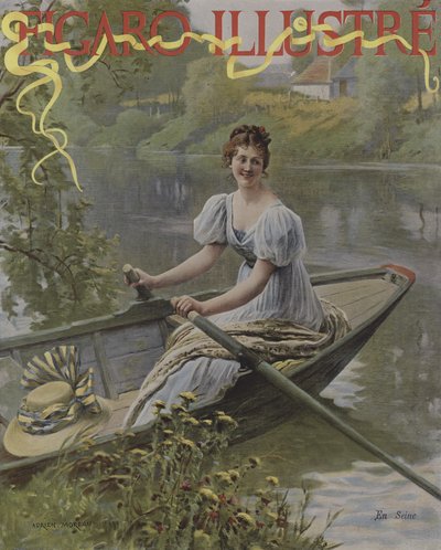 塞纳河（塞纳河上）。 Le Figaro Illustre的封面，1895年7月 作者 Adrien Moreau