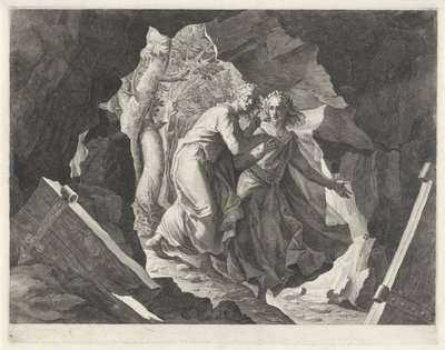 但丁和维吉尔通过一道门进入地狱 作者 雅各布·利戈齐（Jacopo Ligozzi）
