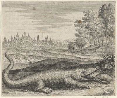 鳄鱼和獴的寓言 作者 Aegidius Sadeler (II) （归属于）