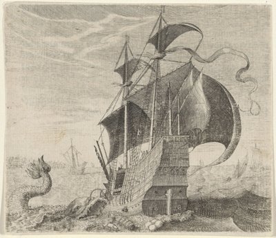 船与鲸鱼的寓言 作者 Aegidius Sadeler (II) （归属于）